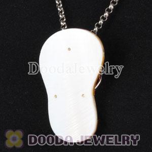 Sterling Silver Fashion Shell Slipper Pendant suit European Necklace