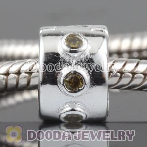 European Style 925 Silver Clip Beads with CZ Stone