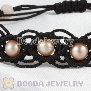 Wholesale Fashion Hand Knitted Adjustable Bracelet with Nature Freshwater Pearl
