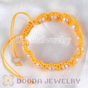 Wholesale Fashion Hand Knitted Adjustable Bracelet with Nature Freshwater Pearl