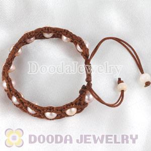 Wholesale European macrame bracelets with Nature Freshwater Pearl