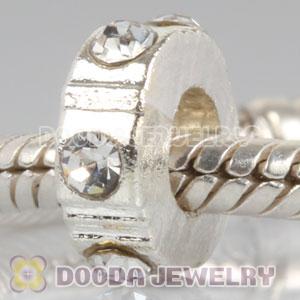 Wholesale European style silver plated beads with stone