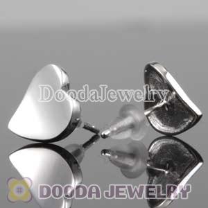 Sterling Silver Fashion Heart and Flower Stud Earrings