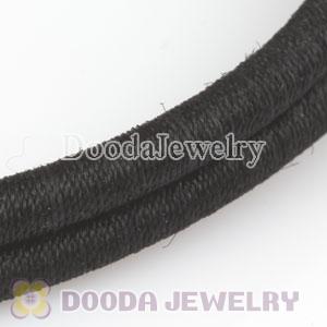 43cm Charm Black PU Necklace with sterling silver clasp European compatible