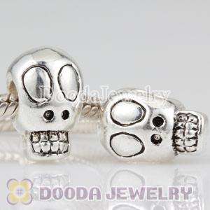 Wholesale silver plated European style skull beads and charms