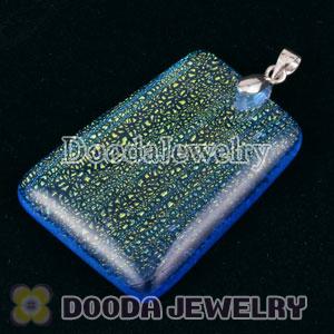 Dichroic Foil Glass Pendant 925 Sterling Silver Clasp