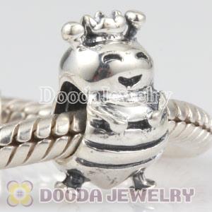925 Sterling Silver Queen Bee Bead with Crown European Compatible