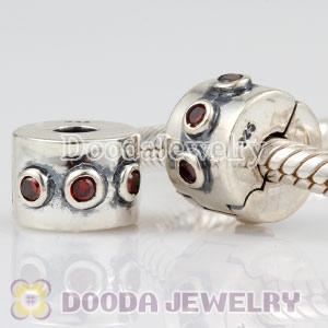 European Style 925 Silver Clip Beads with CZ Stone
