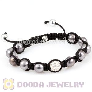 Wholesale handmade Inspired Bracelets with Black and Crystal Disco Beads