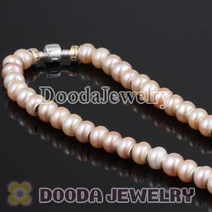 44cm Freshwater Pearl Silver Snake Necklace European Style