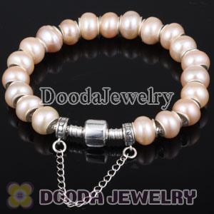 21cm Freshwater Pearl Silver Snake Bracelet European Style