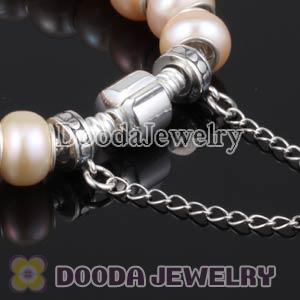 20cm Freshwater Pearl Silver Snake Bracelet European Style