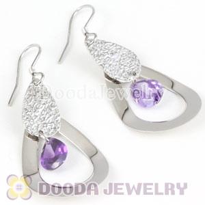 Sterling Silver Fashion Drop Earrings with CZ Stone