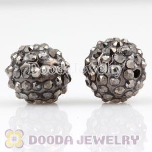10mm handmade Black Alloy Beads with Crystal Wholesale