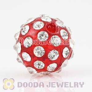 Wholesale 12mm handmade Style Plastic Beads with Crystal