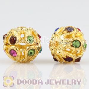 12mm handmade Gold Plated Alloy Beads with Crystal Wholesale