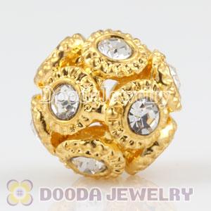 13mm handmade Gold Plated Alloy Beads with Crystal Wholesale