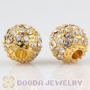 12mm handmade Gold Plated Alloy Beads with Crystal Wholesale