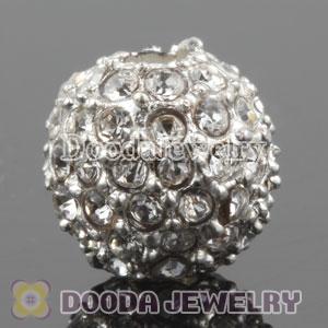 12mm handmade Silver Plated Alloy Beads with Crystal Wholesale