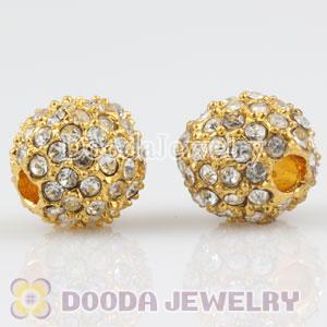 10mm handmade Gold Plated Alloy Beads with Crystal Wholesale