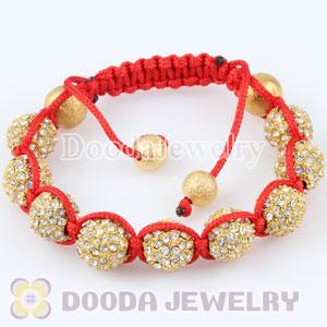 handmade Wrap Bracelets Wholesale Gold Crystal Ball Beads