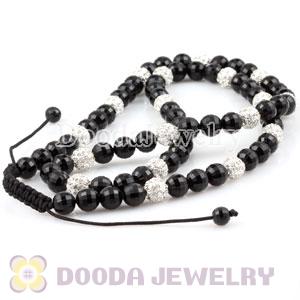 Wholesale handmade Jewelry Necklaces with Faceted Black and Crystal Disco Beads