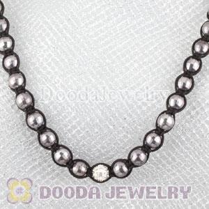 Wholesale handmade Faceted Black Bead Necklace with Single Crystal Beads