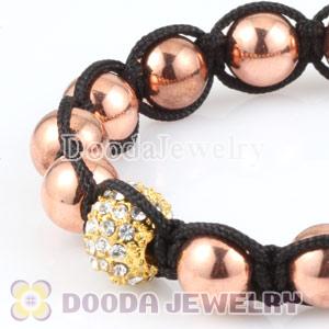 handmade Style Bracelet Wholesale Gold Crystal and Rose Gold Ball Beads
