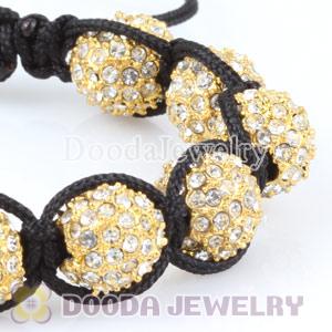 Wholesale handmade Inspired Gold Crystal Disco Bead Bracelets