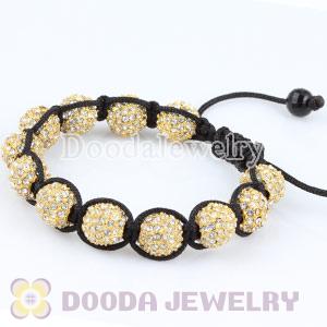 Wholesale handmade Inspired Gold Crystal Disco Bead Bracelets