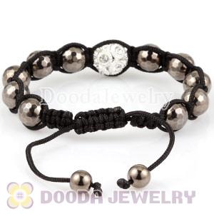 Fashion handmade Bracelets Wholesale with Black Faceted Bead and Crystal Charms