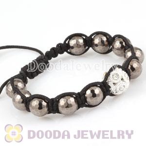 Fashion handmade Bracelets Wholesale with Black Faceted Bead and Crystal Charms