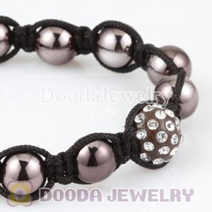 Wholesale handmade Inspired Bead Bracelets with Gunmetal and Pave Crystal Beads