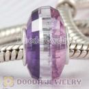 Colorful Faceted zirconia stone beads in 925 silver single core European Compatible