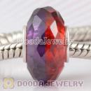Colorful Faceted zirconia stone beads in 925 silver single core European Compatible