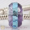 Colorful Faceted zirconia stone beads in 925 silver single core European Compatible