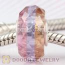 Colorful Faceted zirconia stone beads in 925 silver single core European Compatible