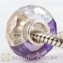 Colorful Faceted zirconia stone beads in 925 silver single core European Compatible