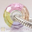 Colorful Faceted zirconia stone beads in 925 silver single core European Compatible