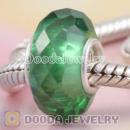Faceted zirconia stone beads in 925 silver single core European Compatible