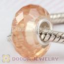Faceted zirconia stone beads in 925 silver single core European Compatible