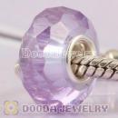 Faceted zirconia stone beads in 925 silver single core European Compatible