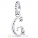 CZ Dangle Initial Letter G Pendant Charm