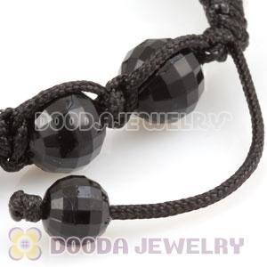 Wholesale handmade Bracelets with crystal and Faceted Black ABS plastic Beads