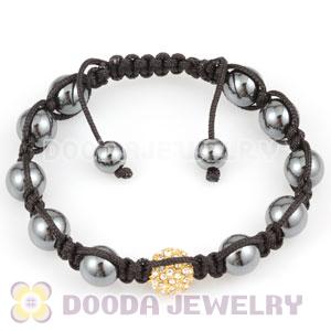 handmade Style TresorBeads Bracelets with golden Crystal and Hematite