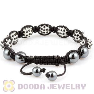 handmade Style TresorBeads Bracelets with black Crystal Ball and Hematite