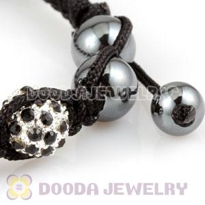 handmade Style TresorBeads Bracelets with black Crystal Ball and Hematite
