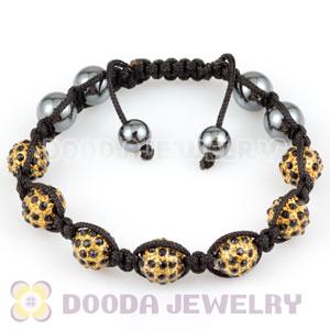 handmade StyleTresorBeads Bracelets with black Crystal Ball and Hematite