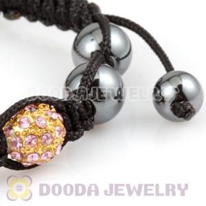 handmade Style TresorBeads Bracelets with pink Crystal Ball and Hematite