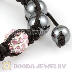 handmade Style TresorBeads Bracelets with pink Crystal Ball and Hematite